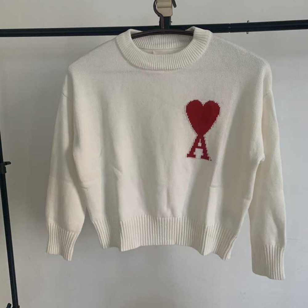 Brand new AMI white crew neck sweater